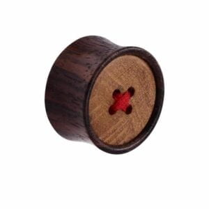 Button Wood Flesh Plug