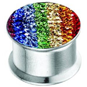 Crystalline Box Flesh Plug - Rainbow