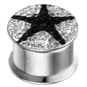 Crystalline Box Flesh Plug - Jet Star