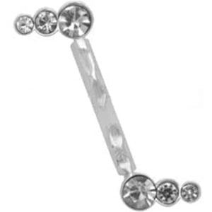 Silver & BIO-PLAST Eyebrow Bar - Jewel Dots