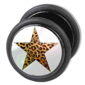 Fake Ear Plug - Leopard Star