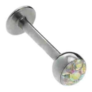 Smooth Jewel Steel Labret Stud - Crystal AB