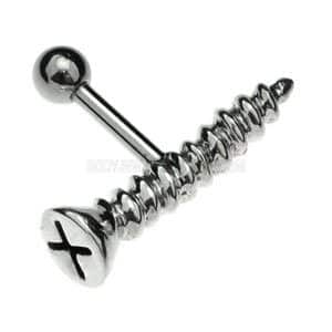 Surgical Steel and Silver Charm Ear Tip - Screw