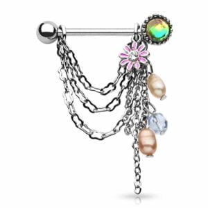 Surgical Steel Nipple Chain - Lucky Charms