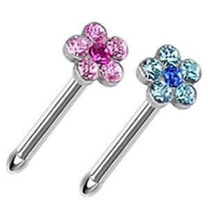 Surgical Steel Nose Bone - Multi Jewel Flower