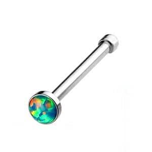 Surgical Steel Opal Nose Bone - Green
