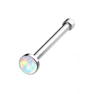 Surgical Steel Opal Nose Bone - White