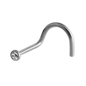 Titanium Swarovski Crystal Jewelled Nose Stud