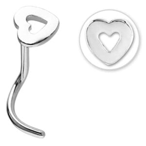 Surgical Steel Curved Heart Nose Stud