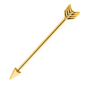 Gold Plated Industrial Arrow Barbell