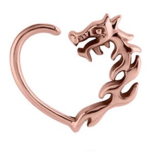 Rose Gold Open Heart Continuous Ring - Left Dragon