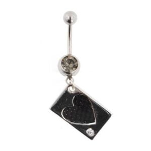 Jewelled Banana Bell with Carbon Fiber Ace Heart Dangle