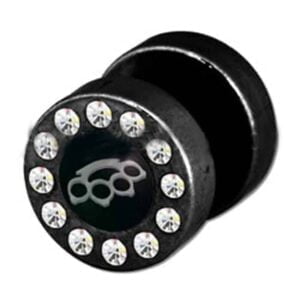 Jewelled Fake Ear Plug - Knuckleduster <span class="custom_location">-3A08UK</span>