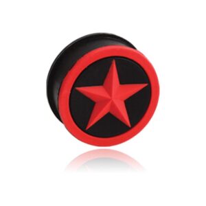 KAOS Silicone Flesh Plug - Star Plug Red