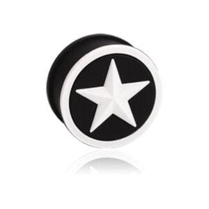 KAOS Silicone Flesh Plug - Star Plug White