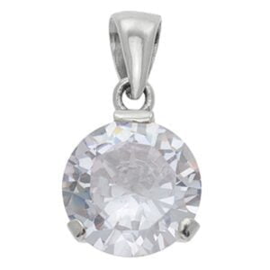 Lavender Round CZ Pendant