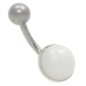 Milk Jewel Belly Bar - White