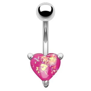 Opal Glitter Heart Banana Bell - Pink