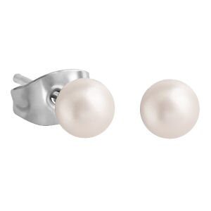 Pearl Stud Earrings - Cream