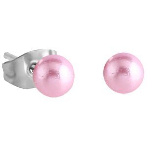 Pearl Stud Earrings - Pink