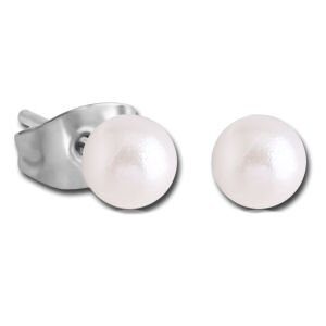Pearl Stud Earrings - White