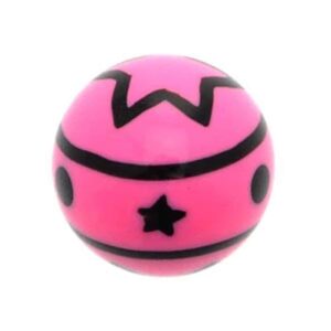 Pink Acrylic Threaded Ball - Ring Stars