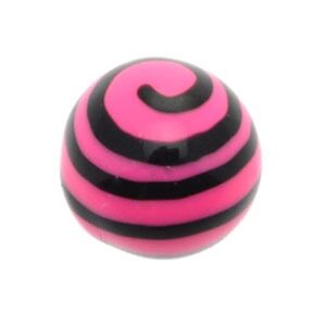 Pink Acrylic Threaded Ball - Spiral