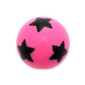 Pink Acrylic Threaded Ball - Stars
