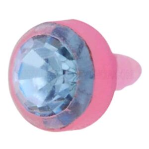 Pink Bio-Flex Jewelled Push-Fit Disc - Light Blue