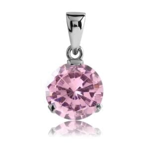 Pink Round CZ Pendant