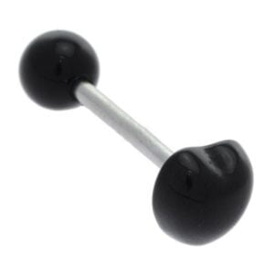 Plastic Heart Tongue Barbell - Black