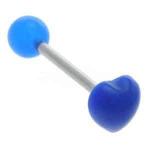 Plastic Heart Tongue Barbell - Blue