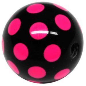 PMMA Acrylic Threaded Polka Dot Ball - Pink and Black