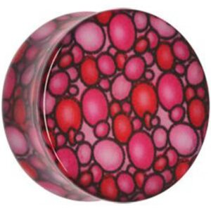 PMMA Flesh Plug - Polygraphix Bubbles Red