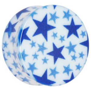 PMMA Flesh Plug - Polygraphix Stars Blue