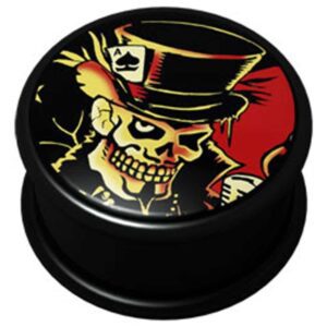 PMMA Ikon flesh plug - Ikon Plug Ace of Spades Skull