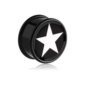 PMMA Ikon flesh plug - Ikon Plug Black and White Star
