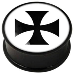 PMMA Ikon flesh plug - Ikon Plug Black Cross