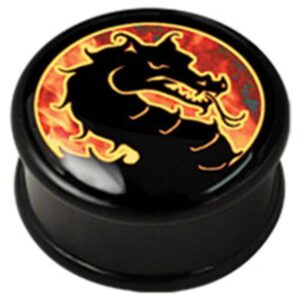 PMMA Ikon flesh plug - Ikon Plug Flaming Dragon