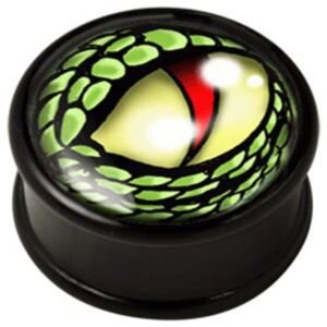 PMMA Ikon flesh plug - Ikon Plug Green Lizard Eye