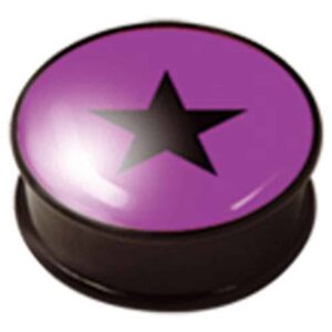 PMMA Ikon flesh plug - Ikon Plug Purple and Black Star