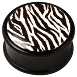 PMMA Ikon flesh plug - Zebra Print