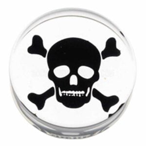 PMMA Mega Silhouette Flesh Plug - Skull & Crossbones