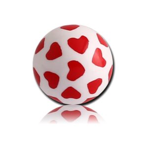 PMMA Threaded Ball - Playing Card Hearts