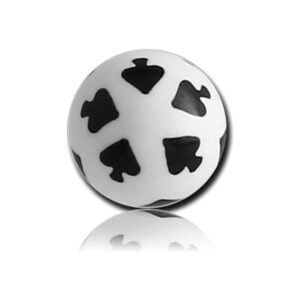 PMMA Threaded Ball - Playing Card Spades