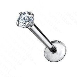 Prong Set Titanium Internally Threaded Labret - Round