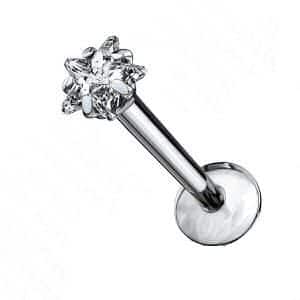 Prong Set Titanium Internally Threaded Labret - Star