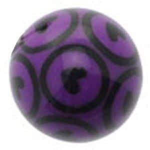 Purple Acrylic Threaded Circle Hearts Ball