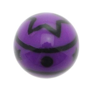 Purple Acrylic Threaded Ball - Ring Stars