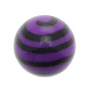 Purple Acrylic Threaded Ball - Spiral